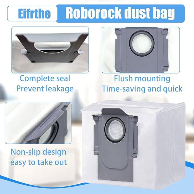 12 pack Dust Bags for roborock Disposable Dust Bag Q5 Q5+ Q7 Q7+ Q7 Max Q7 Max+ S7 MaxV Ultra S8+ S8 Pro Ultra Robot Vacuum,roborock q5 bags:3L Large Capacity Disposable Bag Replacement