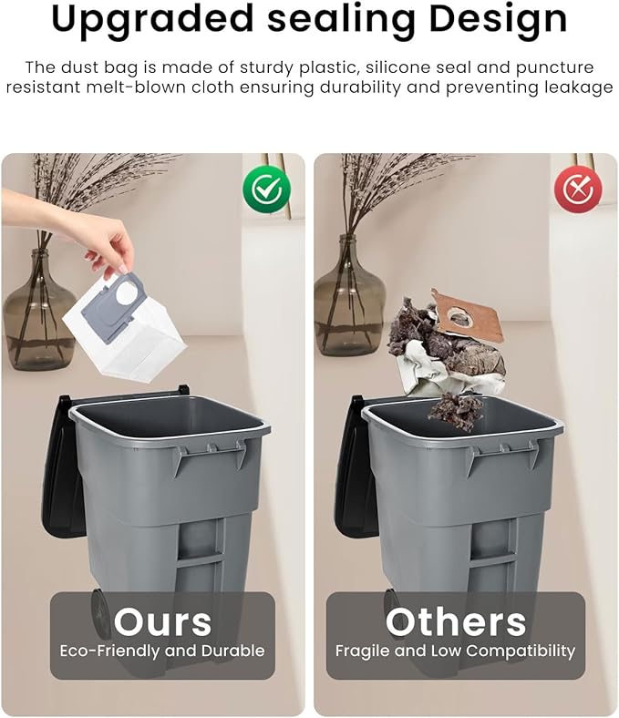 Replacement Vacuum Bags-2.7L Large Disposable Dust Bag Compatible with Roborock Q7 M5+,Q10 S5+,Q10 X5+,Q5 Max+,S8+,S8 Pro Ultra,Q7 Max,Q8 Max+,S7 Pro Ultra,Q5+ Robot Vacuum Cleaner,Q7 Max Dust Bags