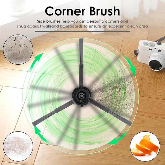 (10 Pack) T20+, T25+, T30+ Side Brushes for Airrobo T20+, T25+, T30+ Robot Vacuum Cleaner, Accessories Kit, Replacement Side Brush, Edge Sweeping Brushes, Corner Brush Accessories Kit, Vacuum Brushes
