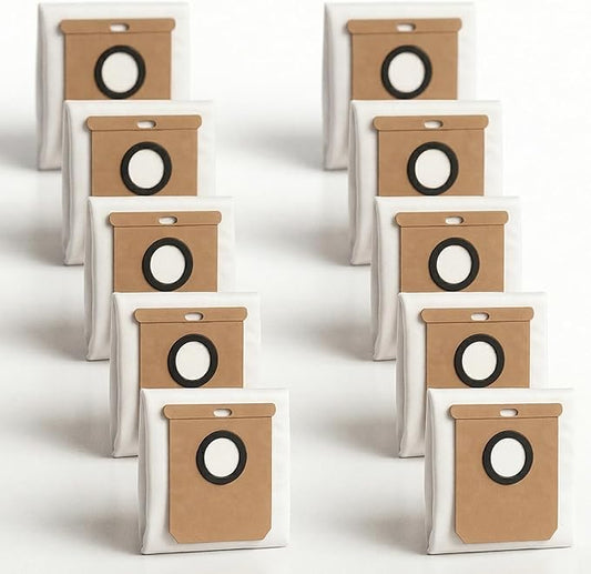 10-Pack Reusable Dust Bag Compatible for Eufy L60 SES / L60 Hybrid SES (5000Pa) / L50 SES (4000Pa), for Eufy L60 / L50, for Airzeen V8 Pro Robot Vacuum Parts Replacement Trash Bags