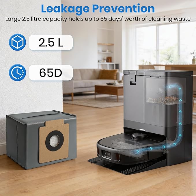 16 Pcs Dust Bags Mop for Eufy X10 Pro Omni,Eufy Robot Vacuum Dust Bags Kit, 3.2L Large Capacity Disposable Replacement Bags