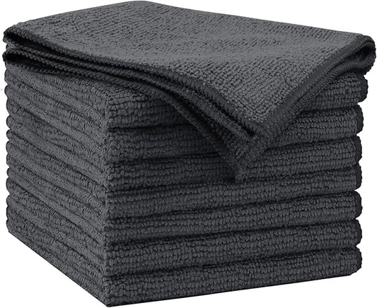 AIDEA Microfiber Cleaning Cloth Grey 8PK, Microfiber Towels for Cars, Premium Car Cloths, Dusting Cloth Lint Free Cleaning Rags for SUVs, House, Kitchen, Window, Workshops,11.5×11.5"
