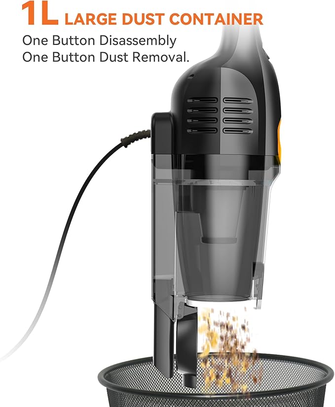 Vazone R6X Corded Stick Vacuum Cleaners for Home, 20Kpa Powerful Suction Stick Vacuum with 16Ft Cord, 2 in 1 Lightweight Handheld Vacuum Cleaner for Hardwood Floor Pet Hair