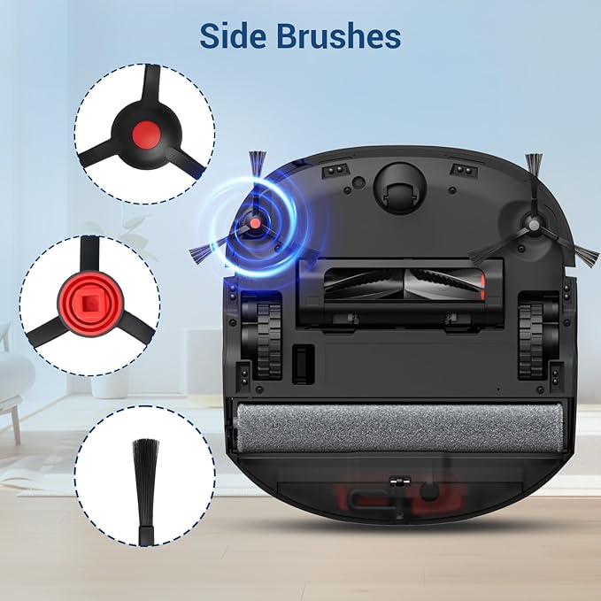 20 Pack Accessories Kit,Compatible with Eufy E25 Omni/E28 Omni Robot Vacuum,2 Main Brush 4 Hepa Filters 6 Side Brushes 1 Brush Mops 6 Vacuum Bags,E25 Omni Replacement Parts（New）
