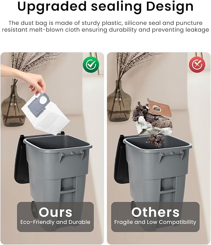 Replacement Dust Bag-2.7L Large Disposable Dust Bag For Roborock QV 35A,QrevoS5V,Saros10/10R/Qrevo/Q RevoS/Qrevo Pro/Plus/MaxV/Master/Curv S5X/Edge S5A/Qrevo Slim Robot Vacuum Cleaner,14Pack Dust Bags