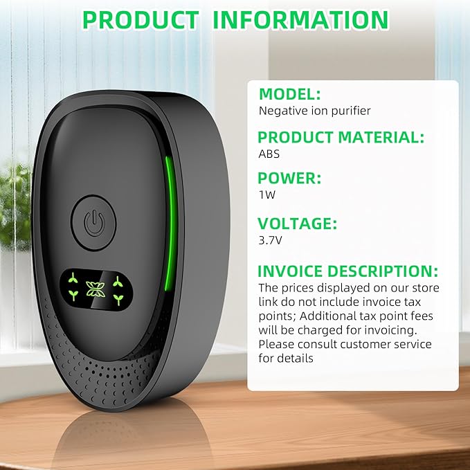 2026 New Air Ionizers Purifier for Home Dust Mites Ionic Air Purifier Plug In, Office Air Purifier Odor Eliminator with Negative Ion Generator, Quiet Small Air Freshener for Bedroom,Kitchen,Smoke(8)