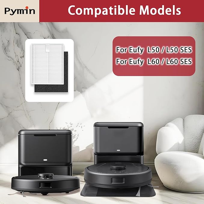 Pymin 6 Pack Hepa Filters for Eufy Clean L50 / L50 SES / L60 / L60 Hybrid Robot Vacuum Cleaner Washable Accessories
