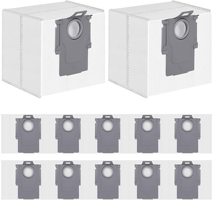 12 Pack Dust Bags for Roborock Q7 M5+/L5+, Q10 S5+/X5+, Q5+, Q5 Max+/Pro+/DuoRoller+, Q8 Max+, S8 Pro Ultra/S8+, S7 Max/MaxV Ultra Robot Vacuum, 3.6 L Large Capacity Disposable Replacement Bag