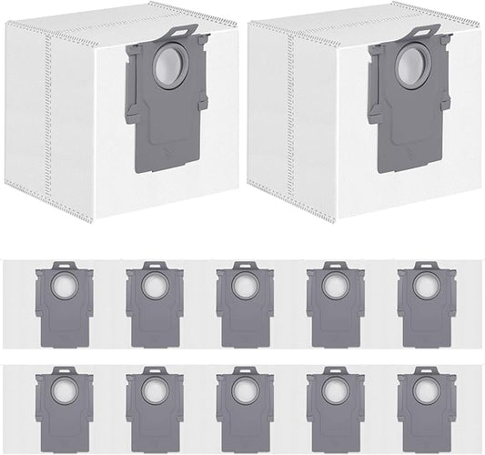 12 Pack Dust Bags for Roborock Q7 M5+/L5+, Q10 S5+/X5+, Q5+, Q5 Max+/Pro+/DuoRoller+, Q8 Max+, S8 Pro Ultra/S8+, S7 Max/MaxV Ultra Robot Vacuum, 3.6 L Large Capacity Disposable Replacement Bag