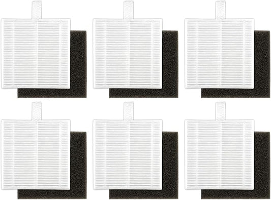 (6 Pack) T20+ HEPA Filters and Foam Filters Compatible With Airrobo T20+ Robot Vacuum Cleaner, Filters Accessories Kit, Filter Kit, Replacement Parts