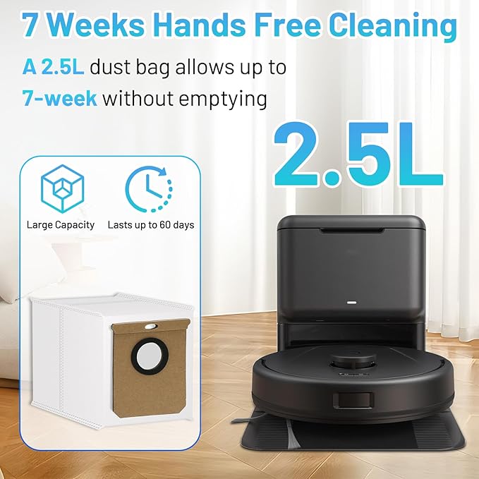 14 Pack L60 SES Replacement Vacuum Dust Bags Compatible with Eufy L60/L50 Series Robot Vacuum with Self Empty Station, 2.5L Replacement Bags for Eufy L60 Robot Vac-uum