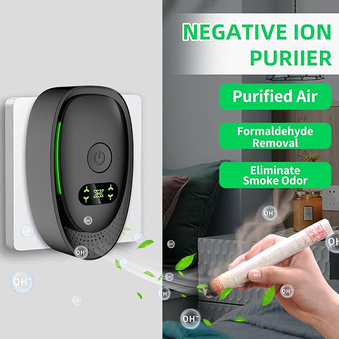 2026 New Air Ionizers Purifier for Home Dust Mites Ionic Air Purifier Plug In, Office Air Purifier Odor Eliminator with Negative Ion Generator, Quiet Small Air Freshener for Bedroom,Kitchen,Smoke(8)