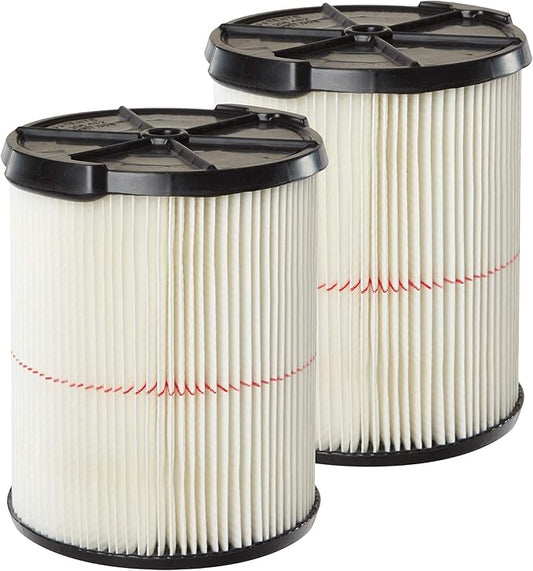 CRAFTSMAN CMXZVBE38755 Genuine General Purpose Wet Dry Vac Replacement Vacuum Filter for Most 5 to 20 Gallon CRAFTSMAN Shop Vacuums, Easy Installation and Traps General Debris, 2-Pack