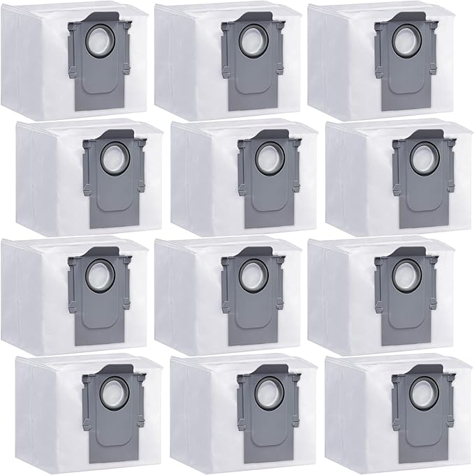 12 pack Dust Bags for roborock Disposable Dust Bag Q5 Q5+ Q7 Q7+ Q7 Max Q7 Max+ S7 MaxV Ultra S8+ S8 Pro Ultra Robot Vacuum,roborock q5 bags:3L Large Capacity Disposable Bag Replacement