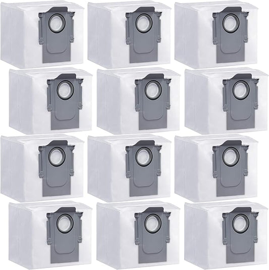 12 pack Dust Bags for roborock Disposable Dust Bag Q5 Q5+ Q7 Q7+ Q7 Max Q7 Max+ S7 MaxV Ultra S8+ S8 Pro Ultra Robot Vacuum,roborock q5 bags:3L Large Capacity Disposable Bag Replacement