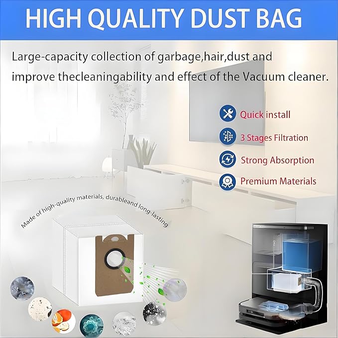 Replacement Dust Bags Compatible With eitton BL20 Pro Robot Vacuum Cleaner, Parts, Accessories