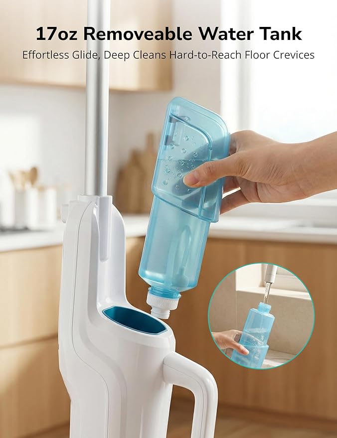 Steam Mop,10-in-1 Scrub Mop & Handheld Steamer,15s Heat-up,Multifunctional Electric Cleaner for Home Use,Hard Floor Cleaner,2 Modes,Led Light,Removable 500ML Water Tank,Carpets,Floors,Cars,Tiles,Crack