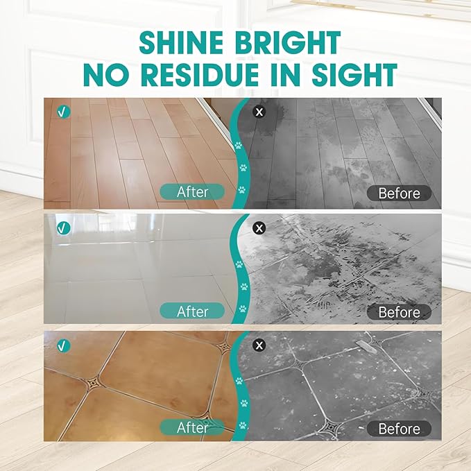 Floor Cleaning Solution Compatible with Dreame Cleaning Solution, for All Robot Vacuums & Wireless Wet/Dry Mops, Multi-Surface Detergent Refill for Hardwood, Tile & Laminate – Residue & Streak Free