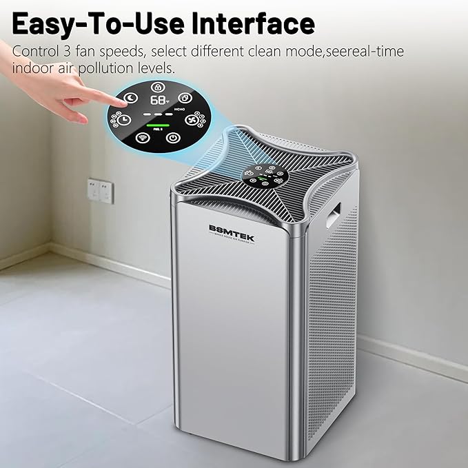 Whole Home Air Purifier for Large Room, 6096 Sq-ft In One Hour, Smart APP & WIFI, Air Cleaner for Home, Industrial and Commercial Large Room Air Purifers with Washable Filter, Timer, Wheels, 30" Tall