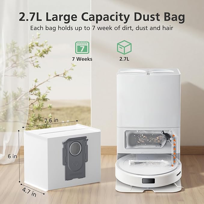 12 Pack Dust Bags for QV 35A/ Qrevo S5V/ Q10 S5+/ Saros 10R/ Qrevo S/Qrevo Master/Qrevo Edge S5A/ QV 35S/ S8Max Ultra/ S8MaxV Ultra/Qrevo Slim/Q Revo/ Q10 X5+ Robot Vacuum, 2.7L Large Capacity