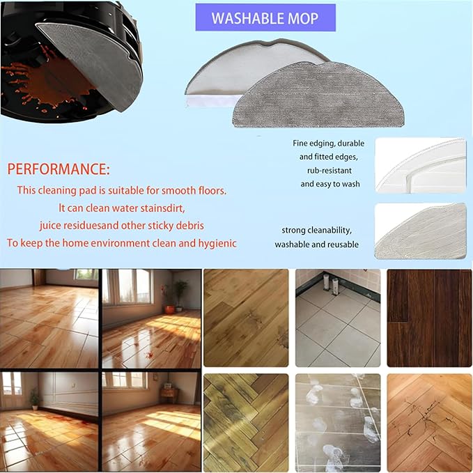 Replacement Parts Accessories for Tapo RV30 Max Plus / RV30 Max / RV20 Max Plus/RV20 Max Robot Vacuum,parts Include 1 Main Brushes 4 Side Brushes 3 Mop Pads 3 Filters 3 Dust Bags Attachments