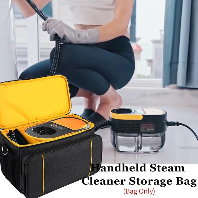 Storage Bag Compatible with Gautye Handheld Steam Cleaner, Carrying Case with Removable Shoulder Strap Portable Steam Cleaner Storage Organizer with Extra Pockets, Bag Only