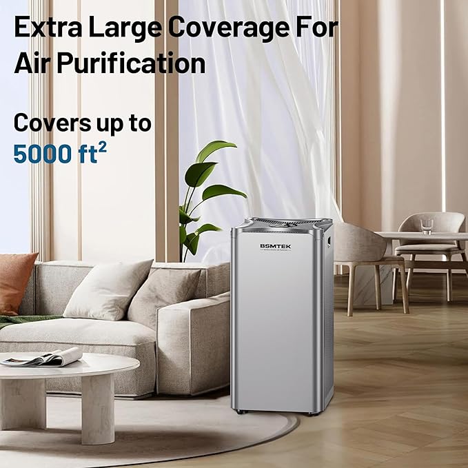 Whole Home Air Purifier for Large Room, 6096 Sq-ft In One Hour, Smart APP & WIFI, Air Cleaner for Home, Industrial and Commercial Large Room Air Purifers with Washable Filter, Timer, Wheels, 30" Tall