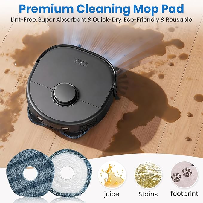 16 Pcs Dust Bags Mop for Eufy X10 Pro Omni,Eufy Robot Vacuum Dust Bags Kit, 3.2L Large Capacity Disposable Replacement Bags