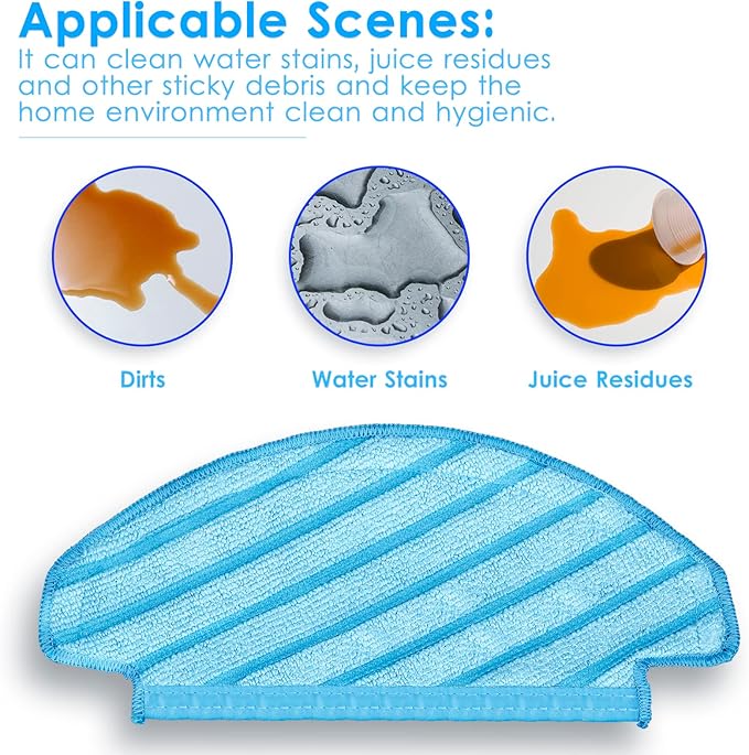 (10 Pieces) N8 Pro Plus Washable Reusable Mop Pads for ECOVACS DEEBOT OZMO T8/ T8+/ T8 AIVI/ T8 Series/ N8 Pro/ N8 Vacuum Cleaner Wipes, Wiping Pads, Durable Mopping Cleaning Cloths