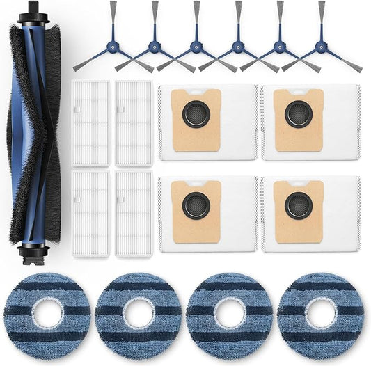 𝗢𝗺𝗻𝗶 𝗖𝟮𝟬 Accessory Kit for eufy Omni C20 Robot Vacuum, 𝟭𝟵 𝗣𝗔𝗖𝗞 Replacement Parts Include: 1* Main Rolling Brush, 4* Washable Filter, 6* Side Brush, 4* Dust Bag, 4* Mop Pad