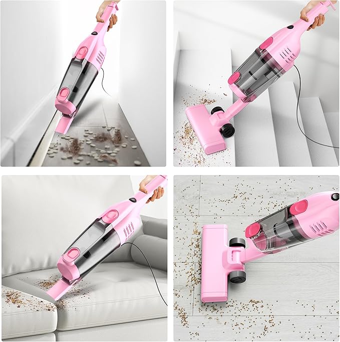 Vazone R6X Corded Stick Vacuum Cleaners for Home, 20Kpa Powerful Suction Stick Vacuum with 16Ft Cord, 2 in 1 Lightweight Handheld Vacuum Cleaner for Hardwood Floor Pet Hair