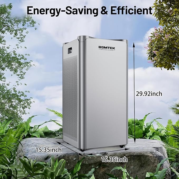Whole Home Air Purifier for Large Room, 6096 Sq-ft In One Hour, Smart APP & WIFI, Air Cleaner for Home, Industrial and Commercial Large Room Air Purifers with Washable Filter, Timer, Wheels, 30" Tall
