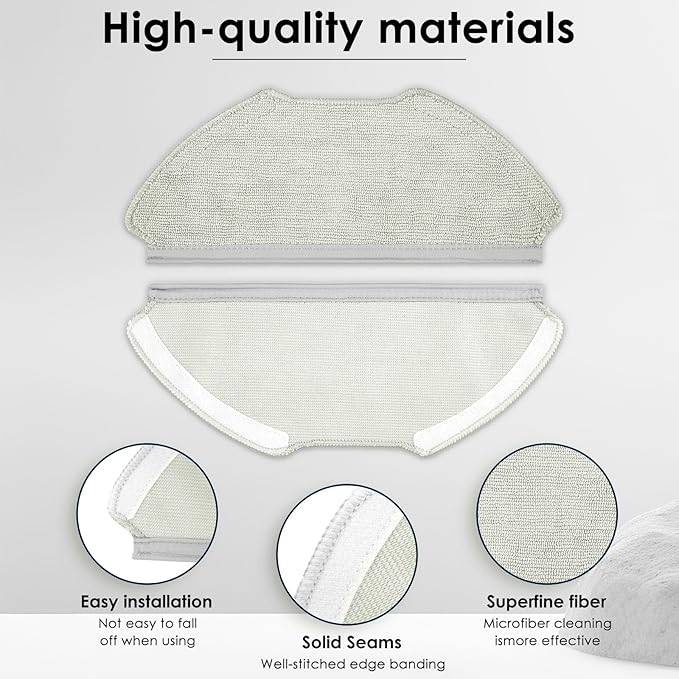 (4 Pack) T20+, T25+, T30+ Replacement Mop Pads Compatible with Airrobo T20+, T25+, T30+ Robot Vacuum Cleaner, Washable Replacement Mop Cloths, Mop Pad Accessories Kit