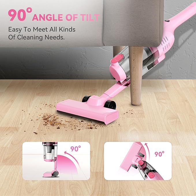 Vazone R6X Corded Stick Vacuum Cleaners for Home, 20Kpa Powerful Suction Stick Vacuum with 16Ft Cord, 2 in 1 Lightweight Handheld Vacuum Cleaner for Hardwood Floor Pet Hair