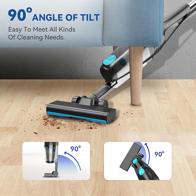 Vazone R6X Corded Stick Vacuum Cleaners for Home, 20Kpa Powerful Suction Stick Vacuum with 16Ft Cord, 2 in 1 Lightweight Handheld Vacuum Cleaner for Hardwood Floor Pet Hair