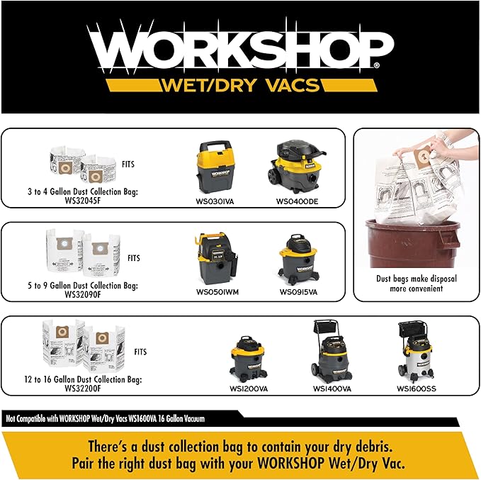 WORKSHOP Wet/Dry Vacs Shop Vacuum Accessories WS25009A Utility Nozzle Attachment for Wet Dry Vacuum Cleaners, Fits 2-1/2-inch Extension Wands and Hoses