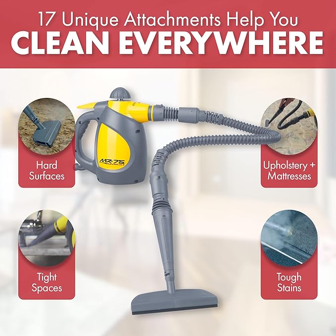 Vapamore MR-75 Amico Handheld Steam Cleaner, Professional-Grade, Italian-Designed Chemical-Free Portable Steam Cleaner for Pet Accidents, Floors, Tile, Grout, Auto, Jewelry & More