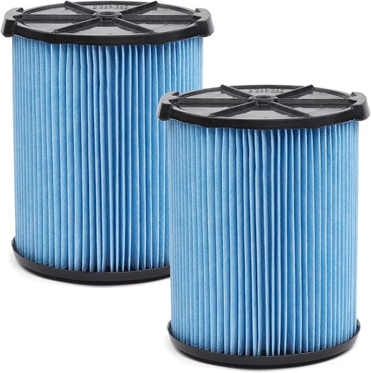 CRAFTSMAN CMXZVBE38776 Genuine Fine Dust Wet Dry Vac Replacement Vacuum Filter for Most 5 to 20 Gallon CRAFTSMAN Shop Vacuums, Easy Installation and Traps Fine Particles, 2-Pack