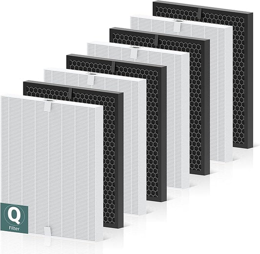 5510 5520 Replacement Filter Q for Winix 5510 5520 PlasmaWave Air Purifier, High Efficiency Filter and Activated Carbon Filter Combo Pack, Part # 1712-0123-00, 4 Set
