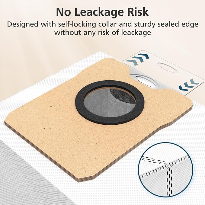 18 pcs Dust Bags for eufy Omni C20 C10 Robot Vacuum, 3.6L Large Capacity Replacement Bags with 3-Layer Odorproof & Leakproof Fabric
