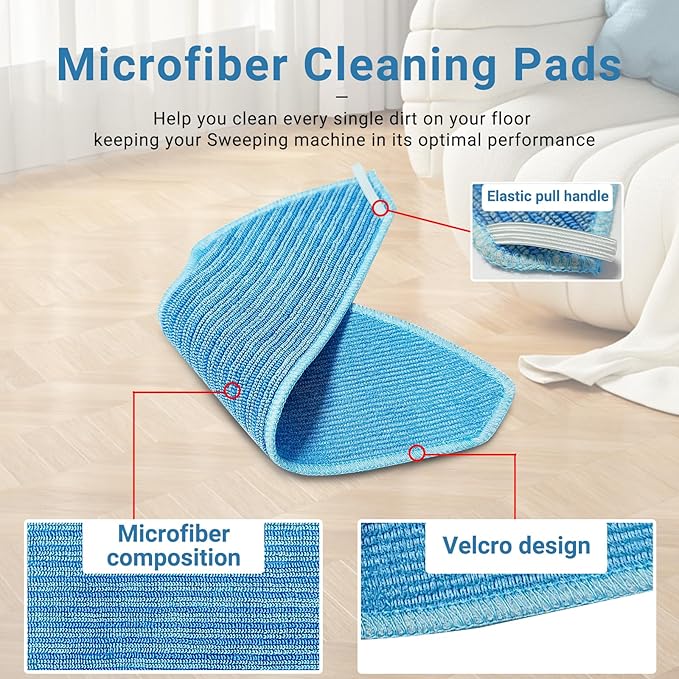 Replacement Mop Pads Compatible with Lefant M2 M2 Pro M2S M2S Pro M2 Plus M2L Plus U180 M1 Robot Vacuum 6 Mop Cloth