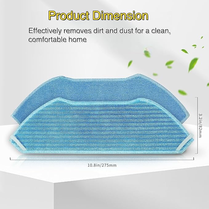 Replacement Mop Pads Compatible with Lefant M2 M2 Pro M2S M2S Pro M2 Plus M2L Plus U180 M1 Robot Vacuum 6 Mop Cloth