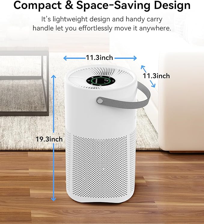 Berk Air Purifiers for Home Living Room,Cover Up to 1625 Ft²,HEPA Air Purifier,PM2.5 Air Quality Display,Air Purifier for Pets Hair, Smoke, Odors,Pollen (D3S-Standard)