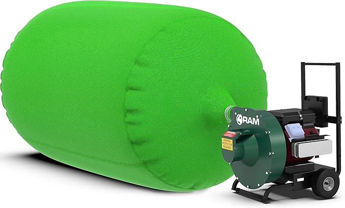 (10) Insulation Vacuum Bag RAM Heavy Duty ECO+ Bags 7 FT X 4 FT Holds 88 CF / 400 LBS Low DUST 2.4 Fabric Strength - 10 Pack. Largest and Toughest Green Bag on The Market.