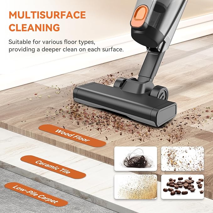 Vazone R6X Corded Stick Vacuum Cleaners for Home, 20Kpa Powerful Suction Stick Vacuum with 16Ft Cord, 2 in 1 Lightweight Handheld Vacuum Cleaner for Hardwood Floor Pet Hair