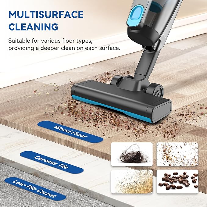 Vazone R6X Corded Stick Vacuum Cleaners for Home, 20Kpa Powerful Suction Stick Vacuum with 16Ft Cord, 2 in 1 Lightweight Handheld Vacuum Cleaner for Hardwood Floor Pet Hair